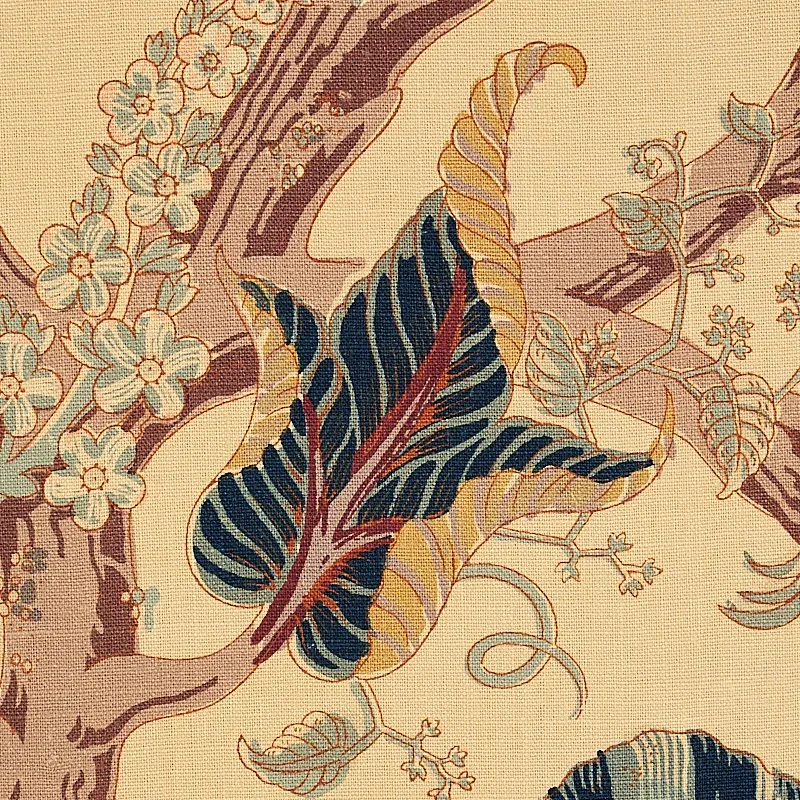 INDIAN ARBRE Fabric – TEA | Schumacher | Wallpaper Twins INDIAN ARBRE fabric TEA color by Schumacher