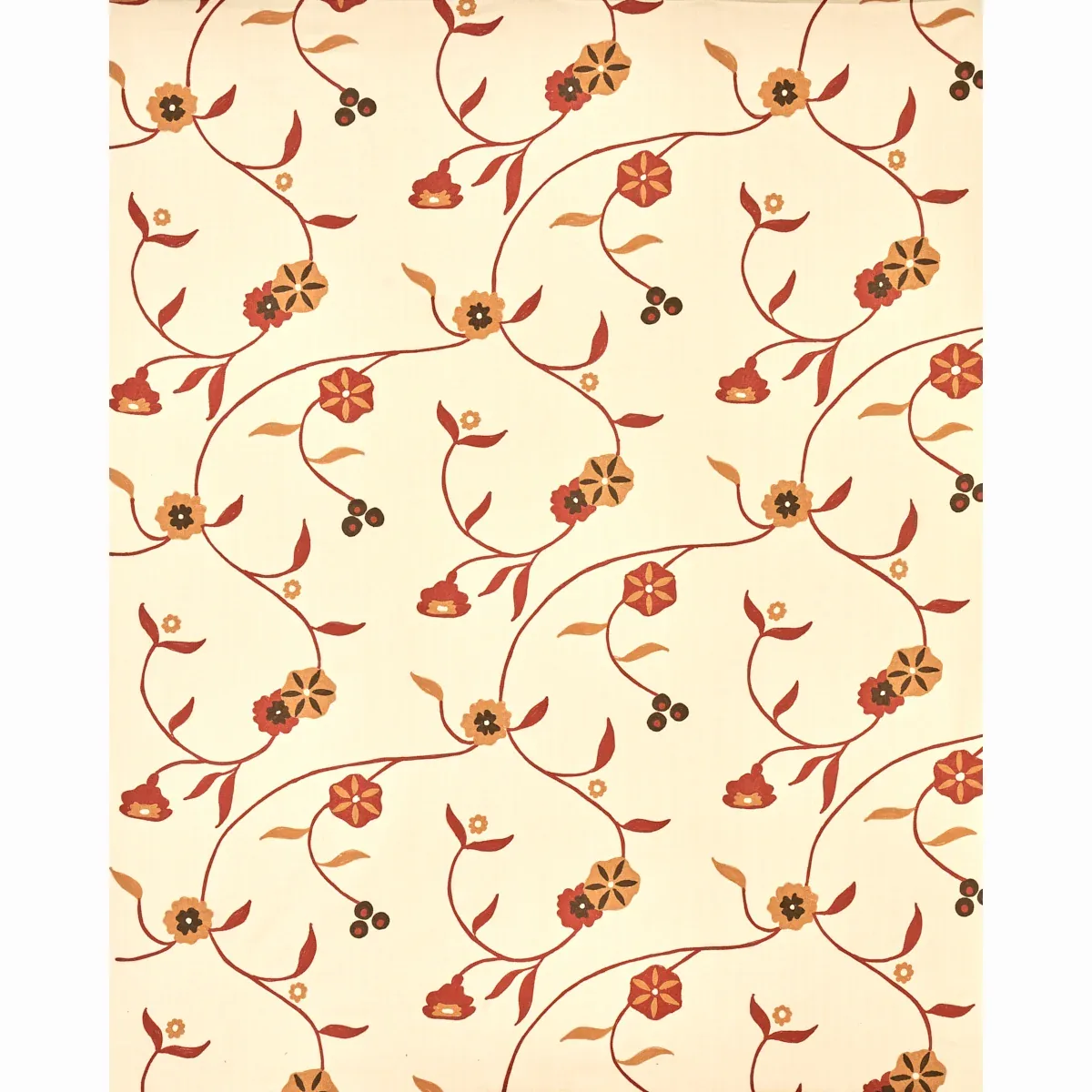Indira Embroidery Fabric – SPICE | Schumacher | Wallpaper Tw Indira Embroidery fabric SPICE color by Schumacher
