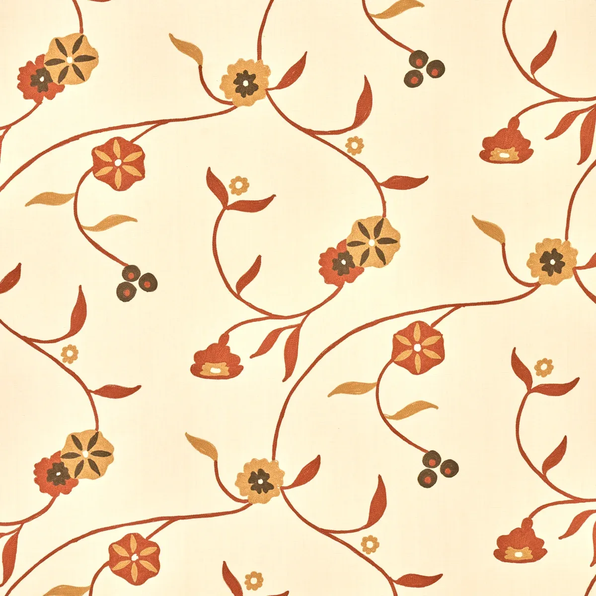 Indira Embroidery fabric SPICE color by Schumacher
