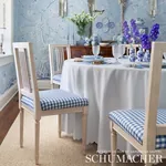 INGRID SILK CHECK Fabric – BLUE | Schumacher | Wallpaper Twi INGRID SILK CHECK fabric BLUE color by Schumacher