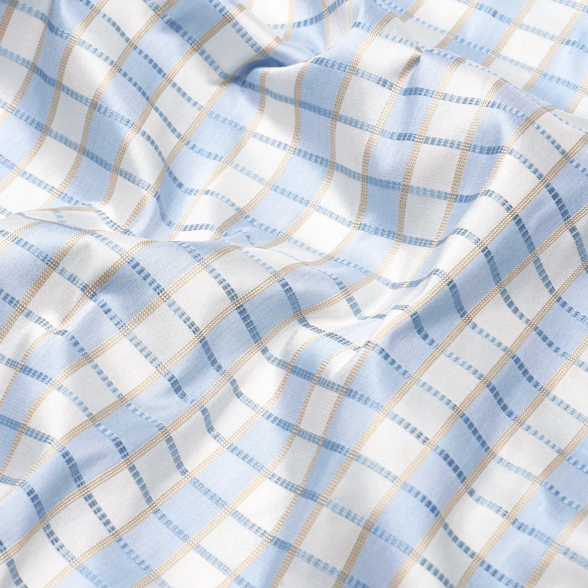 INGRID SILK CHECK Fabric – SKY | Schumacher | Wallpaper Twin INGRID SILK CHECK fabric SKY color by Schumacher