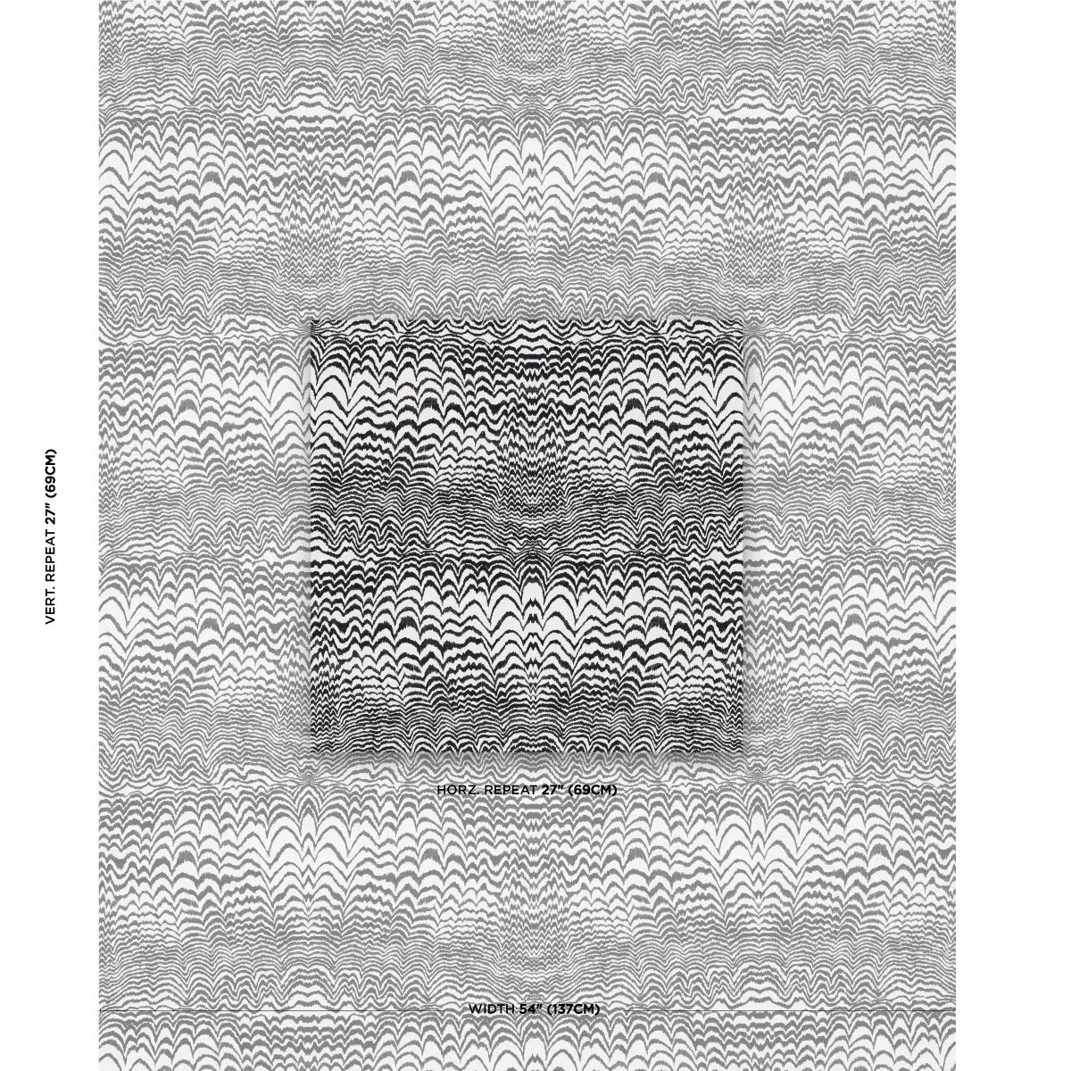 INK WAVE PRINT INDOOR/OUTDOOR fabric BLACK color by Schumacher