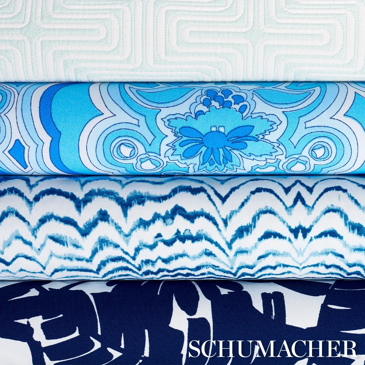 INK WAVE PRINT INDOOR/OUTDOOR Fabric – INDIGO | Schumacher | INK WAVE PRINT INDOOR/OUTDOOR fabric INDIGO color by Schumacher