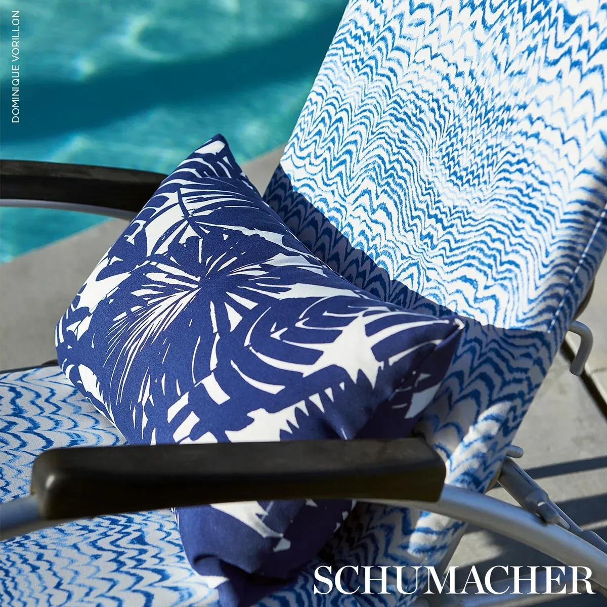INK WAVE PRINT INDOOR/OUTDOOR Fabric – INDIGO | Schumacher | INK WAVE PRINT INDOOR/OUTDOOR fabric INDIGO color by Schumacher