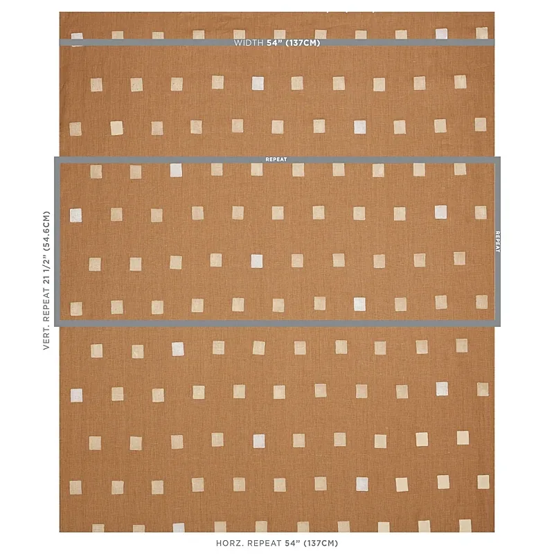INKWELL HAND BLOCK fabric CAMEL color by Schumacher