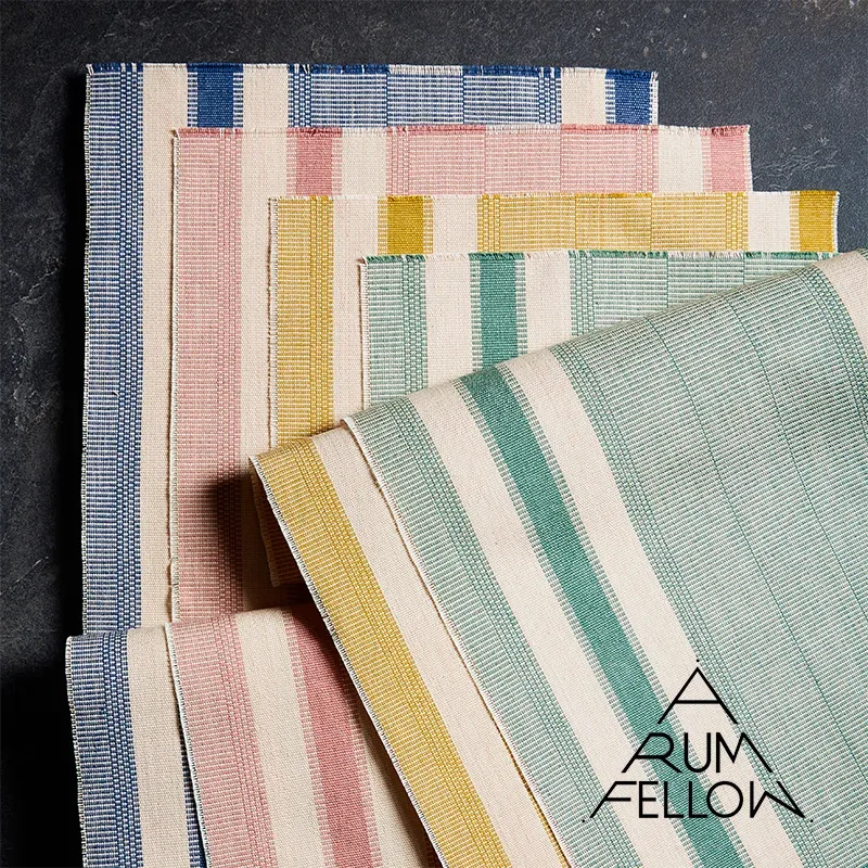 IPALA HAND WOVEN STRIPE fabric YELLOW color by Schumacher