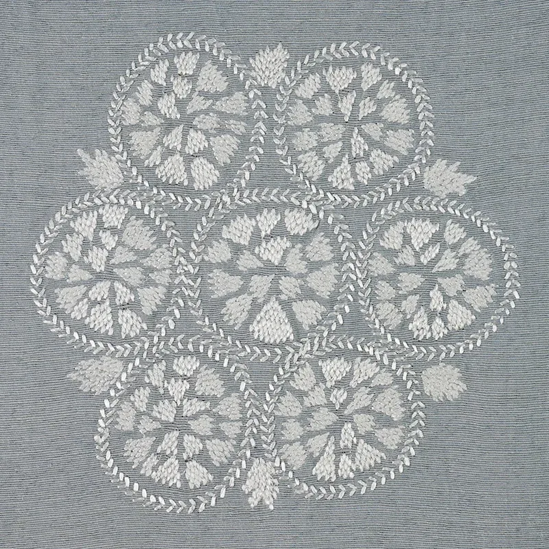 ISLA HAND EMBROIDERY fabric SKY color by Schumacher