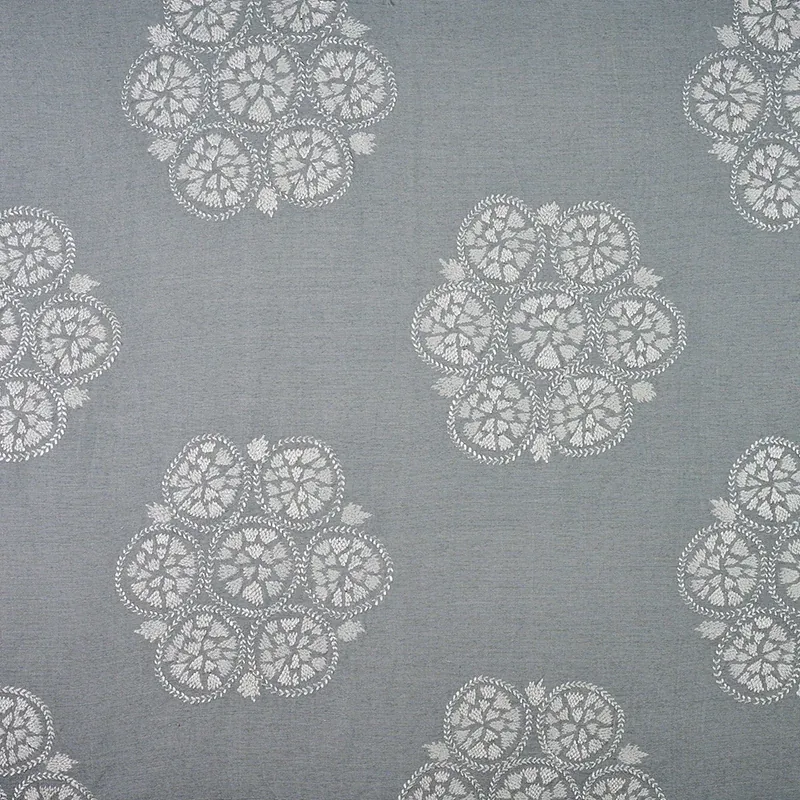 ISLA HAND EMBROIDERY fabric SKY color by Schumacher