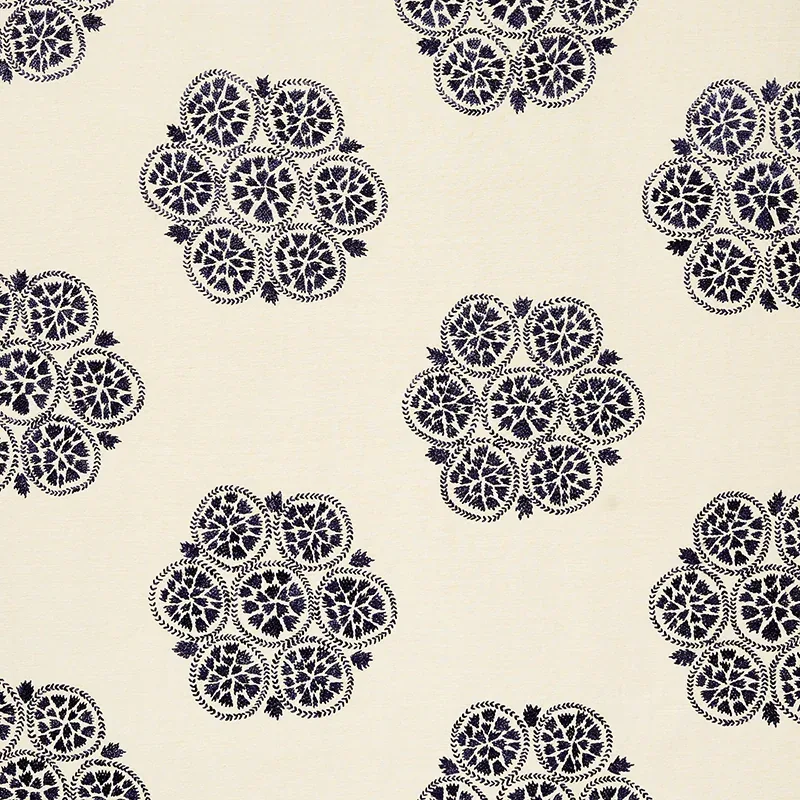 ISLA HAND EMBROIDERY fabric SLATE color by Schumacher