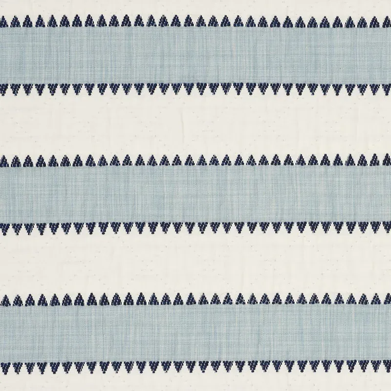 ISOLDE STRIPE MATELASSÉ fabric SKY color by Schumacher