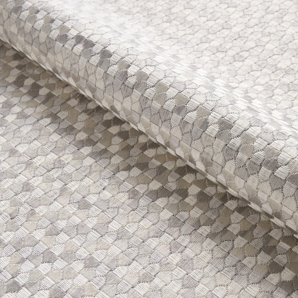 IVINS EMBROIDERY Fabric – GREY | Schumacher | Wallpaper Twin IVINS EMBROIDERY fabric GREY color by Schumacher