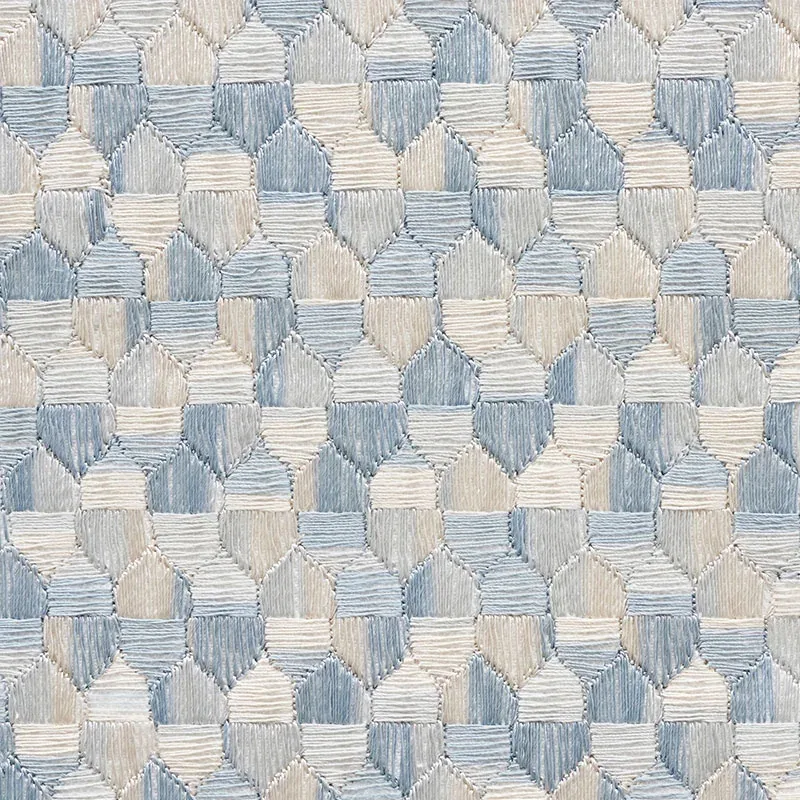 IVINS EMBROIDERY Fabric – SKY | Schumacher | Wallpaper Twins IVINS EMBROIDERY fabric SKY color by Schumacher