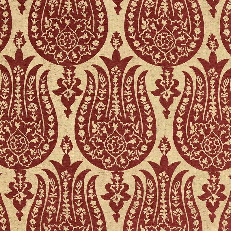 IZMIR CHENILLE fabric RED EARTH color by Schumacher