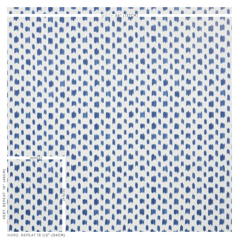 IZMIR IKAT Fabric – BLUE | Schumacher | Wallpaper Twins IZMIR IKAT fabric BLUE color by Schumacher