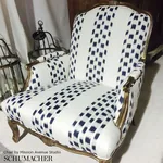 IZMIR IKAT STRIPE Fabric – INDIGO | Schumacher | Wallpaper T IZMIR IKAT STRIPE fabric INDIGO color by Schumacher