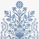 IZNIK SHEER Fabric – BLUE | Schumacher | Wallpaper Twins IZNIK SHEER fabric BLUE color by Schumacher