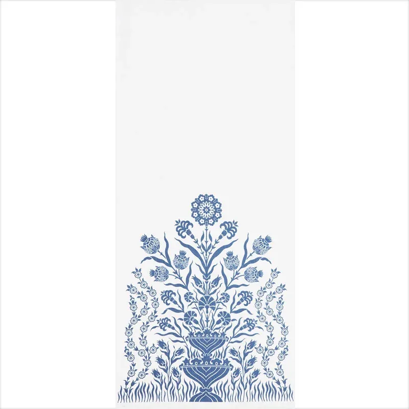 IZNIK SHEER Fabric – BLUE | Schumacher | Wallpaper Twins IZNIK SHEER fabric BLUE color by Schumacher