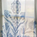 IZNIK SHEER Fabric – BLUE | Schumacher | Wallpaper Twins IZNIK SHEER fabric BLUE color by Schumacher