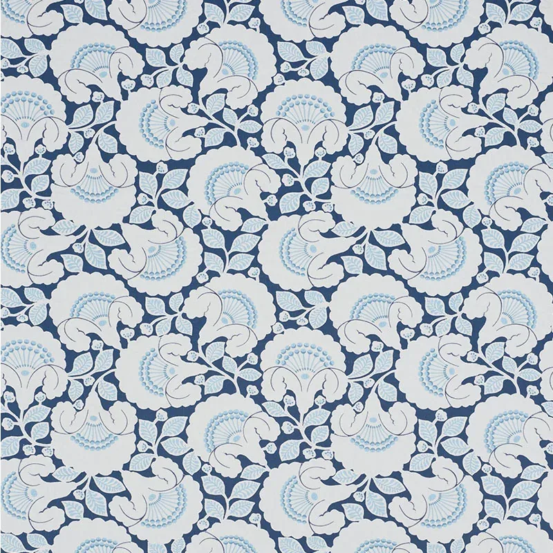 JACKIE APPLIQUÉ EMBROIDERY Fabric – BLUE | Schumacher | Wall JACKIE APPLIQUÉ EMBROIDERY fabric BLUE color by Schumacher