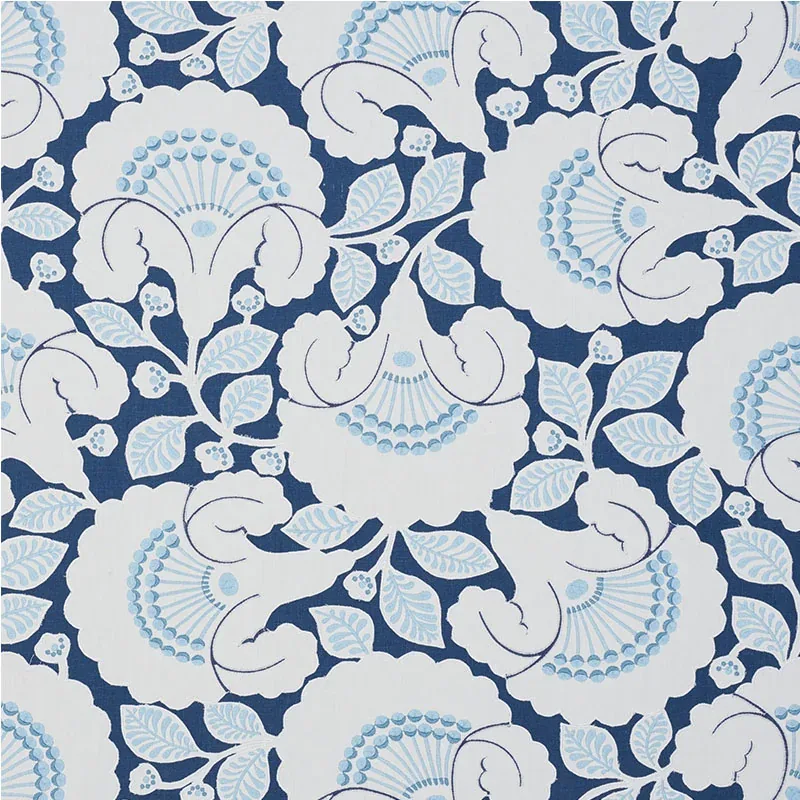 JACKIE APPLIQUÉ EMBROIDERY fabric BLUE color by Schumacher