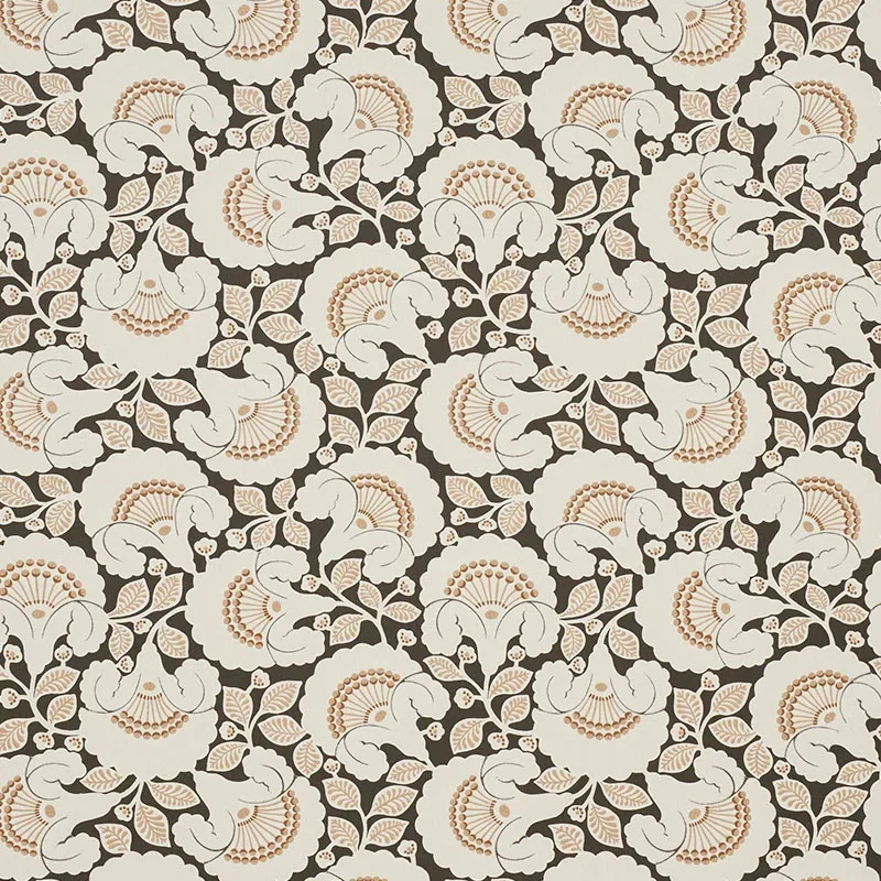 JACKIE APPLIQUÉ EMBROIDERY Fabric – CINDER | Schumacher | Wa JACKIE APPLIQUÉ EMBROIDERY fabric CINDER color by Schumacher