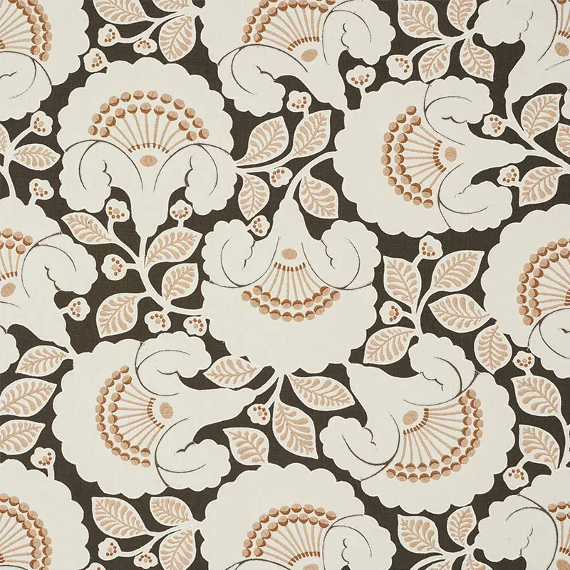 JACKIE APPLIQUÉ EMBROIDERY fabric CINDER color by Schumacher