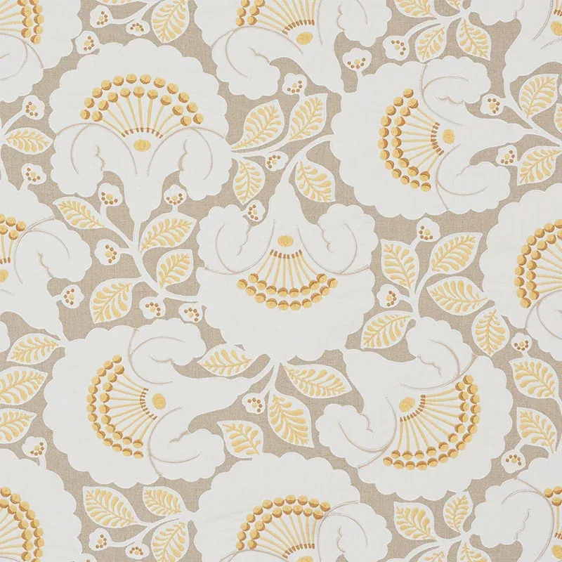 JACKIE APPLIQUÉ EMBROIDERY fabric NATURAL color by Schumacher