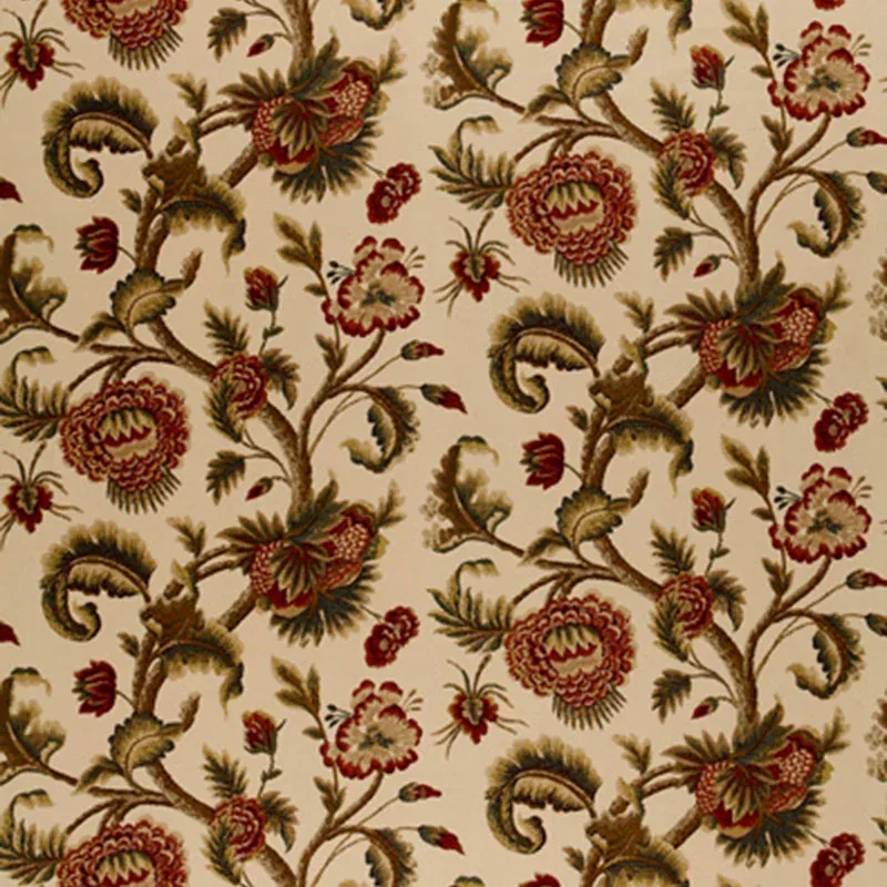 JACOBEAN PRINTED CREWEL fabric BURNISH SAGE color by Schumacher