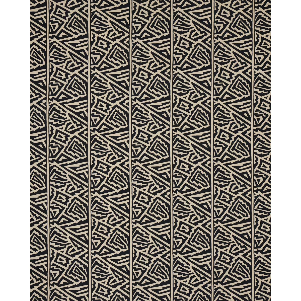 JAGGED MAZE fabric BLACK color by Schumacher