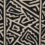 JAGGED MAZE fabric BLACK color by Schumacher