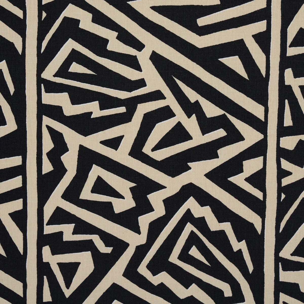JAGGED MAZE fabric BLACK color by Schumacher
