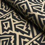 JAGGED MAZE fabric BLACK color by Schumacher
