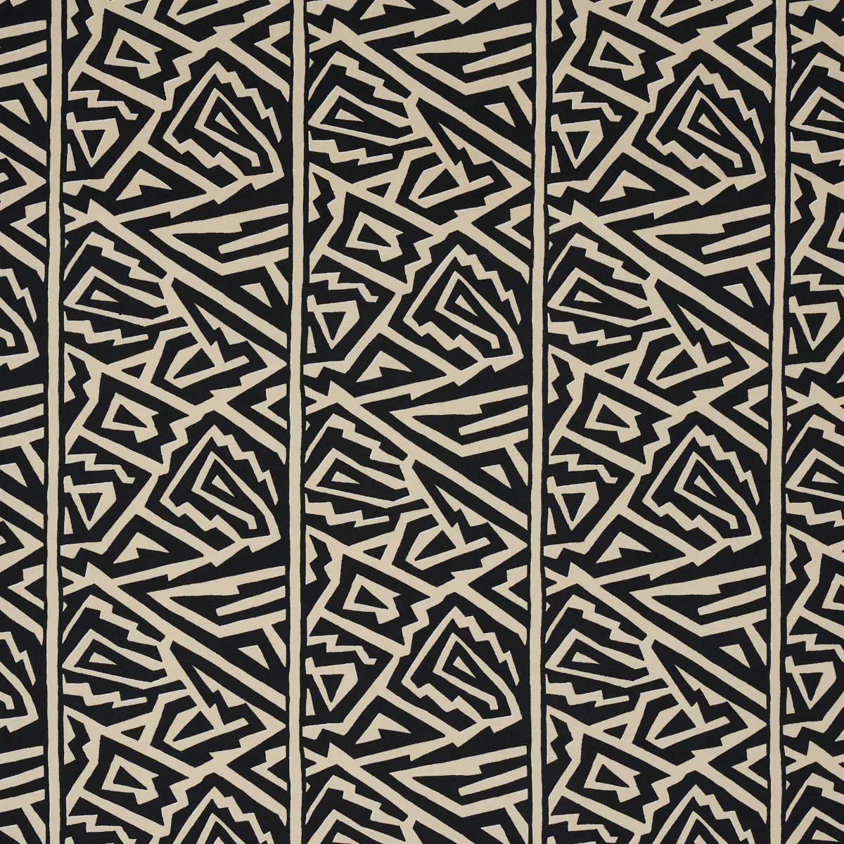 JAGGED MAZE fabric BLACK color by Schumacher