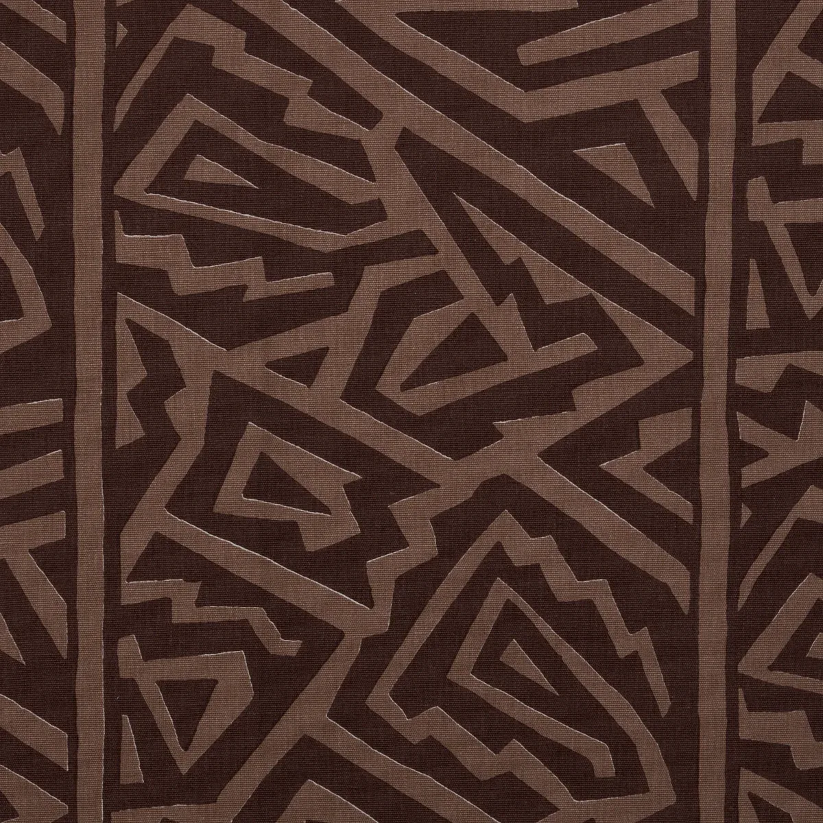 JAGGED MAZE Fabric – BROWN | Schumacher | Wallpaper Twins JAGGED MAZE fabric BROWN color by Schumacher
