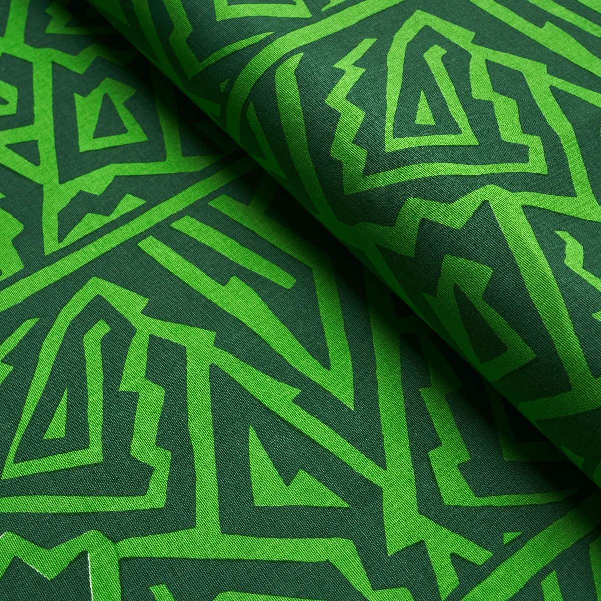 JAGGED MAZE fabric GREEN color by Schumacher