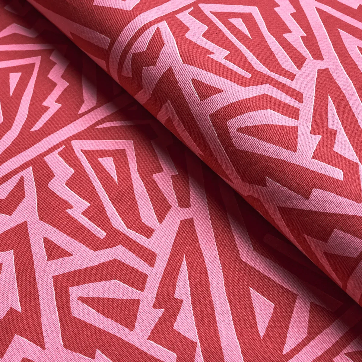 JAGGED MAZE fabric PINK color by Schumacher