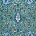JAHANARA CARPET Fabric – JADE | Schumacher | Wallpaper Twins JAHANARA CARPET fabric JADE color by Schumacher