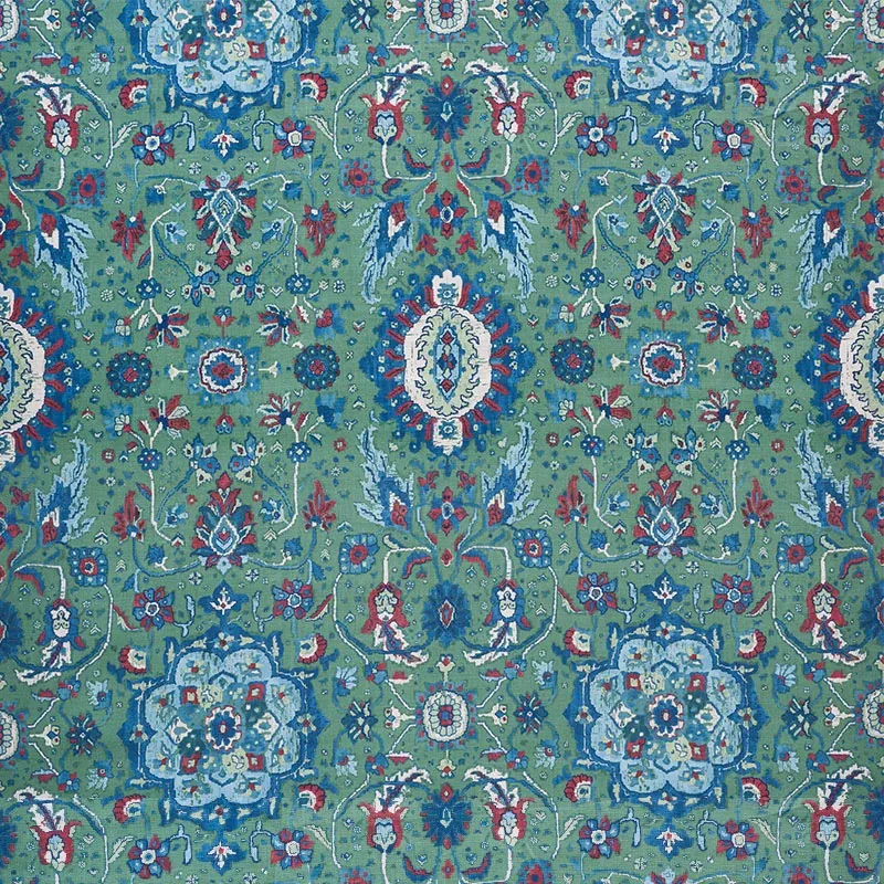 JAHANARA CARPET Fabric – JADE | Schumacher | Wallpaper Twins JAHANARA CARPET fabric JADE color by Schumacher