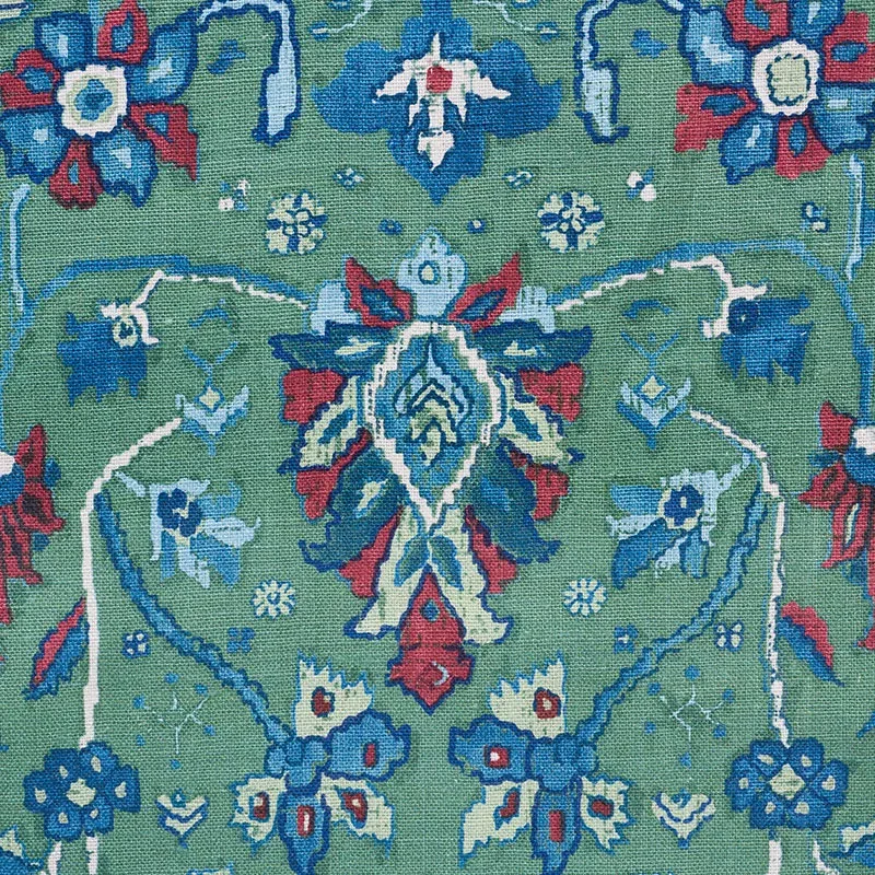 JAHANARA CARPET Fabric – JADE | Schumacher | Wallpaper Twins JAHANARA CARPET fabric JADE color by Schumacher