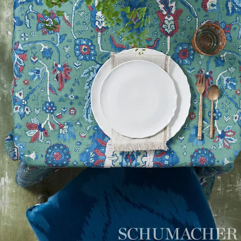 JAHANARA CARPET Fabric – JADE | Schumacher | Wallpaper Twins JAHANARA CARPET fabric JADE color by Schumacher