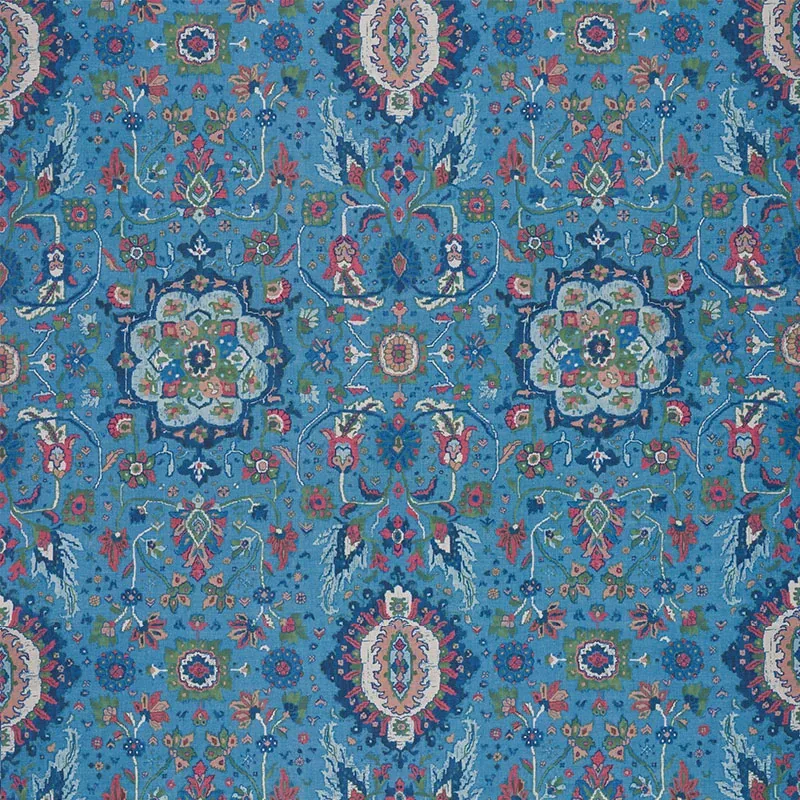 JAHANARA CARPET Fabric – PEACOCK | Schumacher | Wallpaper Tw JAHANARA CARPET fabric PEACOCK color by Schumacher