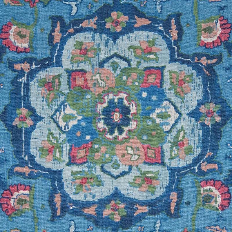 JAHANARA CARPET Fabric – PEACOCK | Schumacher | Wallpaper Tw JAHANARA CARPET fabric PEACOCK color by Schumacher