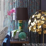 JAHANARA CARPET Fabric – PEACOCK | Schumacher | Wallpaper Tw JAHANARA CARPET fabric PEACOCK color by Schumacher