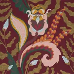 JAIPUR FANTAISIE Fabric – AUBERGINE | Schumacher | Wallpaper JAIPUR FANTAISIE fabric AUBERGINE color by Schumacher