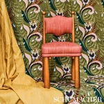 JAIPUR FANTAISIE Fabric – MOSS | Schumacher | Wallpaper Twin JAIPUR FANTAISIE fabric MOSS color by Schumacher
