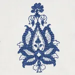JAIPUR LINEN EMBROIDERY Fabric – BLUE | Schumacher | Wallpap JAIPUR LINEN EMBROIDERY fabric BLUE color by Schumacher
