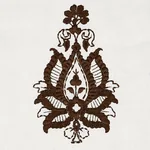 JAIPUR LINEN EMBROIDERY fabric BROWN color by Schumacher
