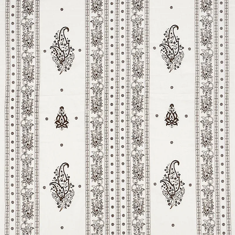 JAIPUR LINEN EMBROIDERY fabric BROWN color by Schumacher