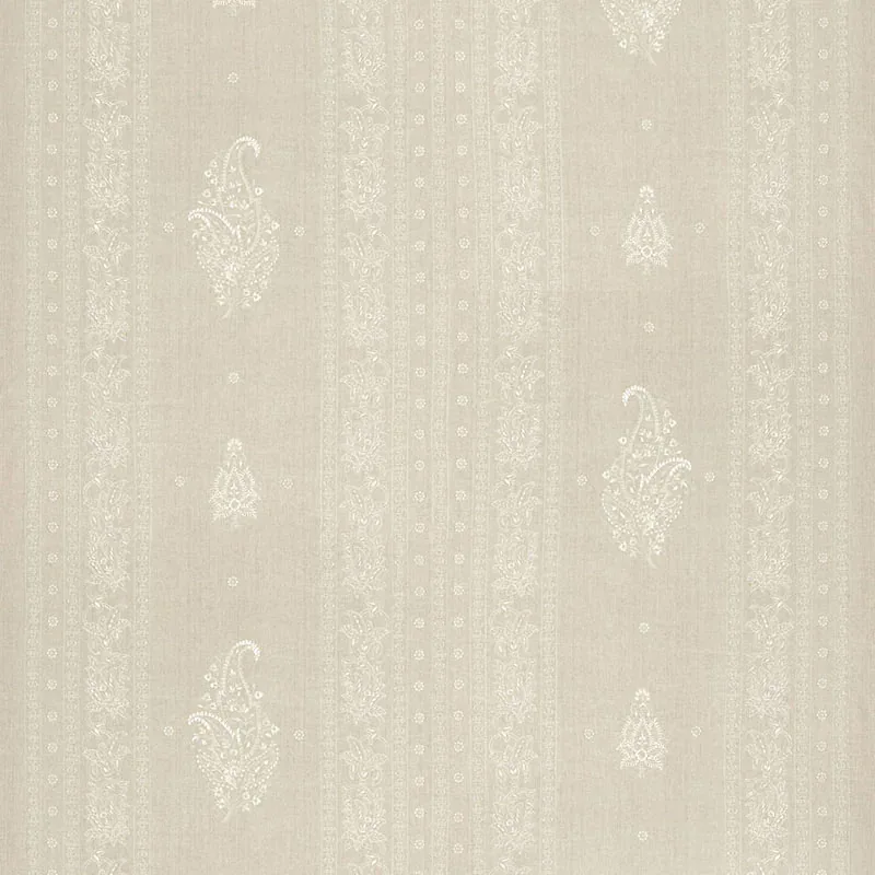 JAIPUR LINEN EMBROIDERY fabric FLAX color by Schumacher