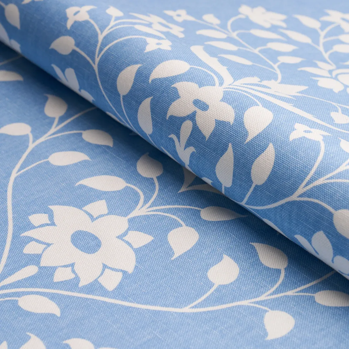 JAIPUR MUGHAL FLOWER fabric CORNFLOWER BLUE color by Schumacher